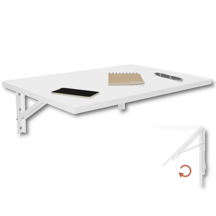 KDR Wandklapptisch 60x40 cm Weiss – Klappbarer Tisch zur Wandmontage – als Esstisch, Schreibtisch, K