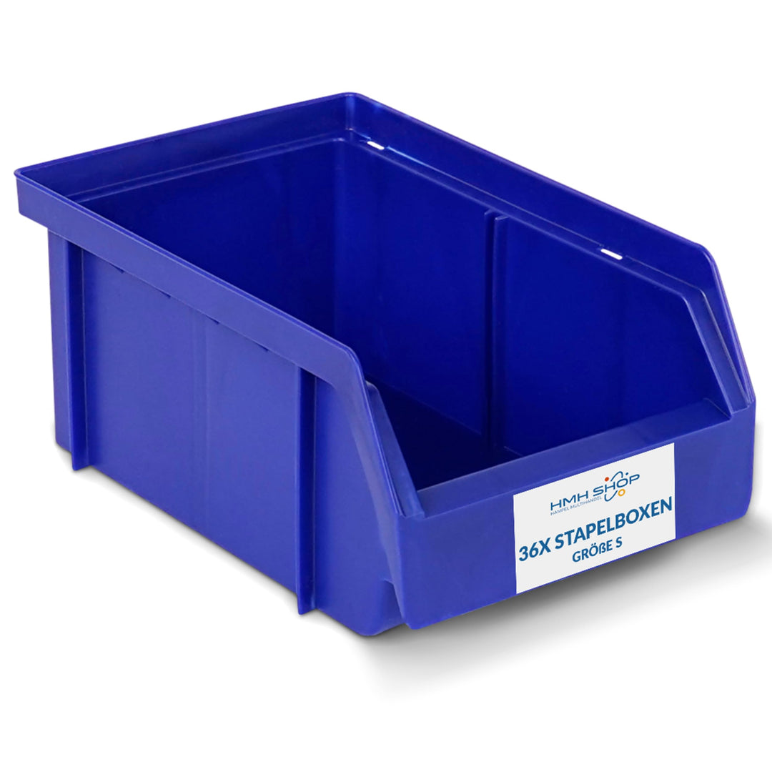 HMH Stapelboxen der Grösse S 161x105x75mm für dein Kleinteilelager Sichtlagerkästen in 5 Farben Zube