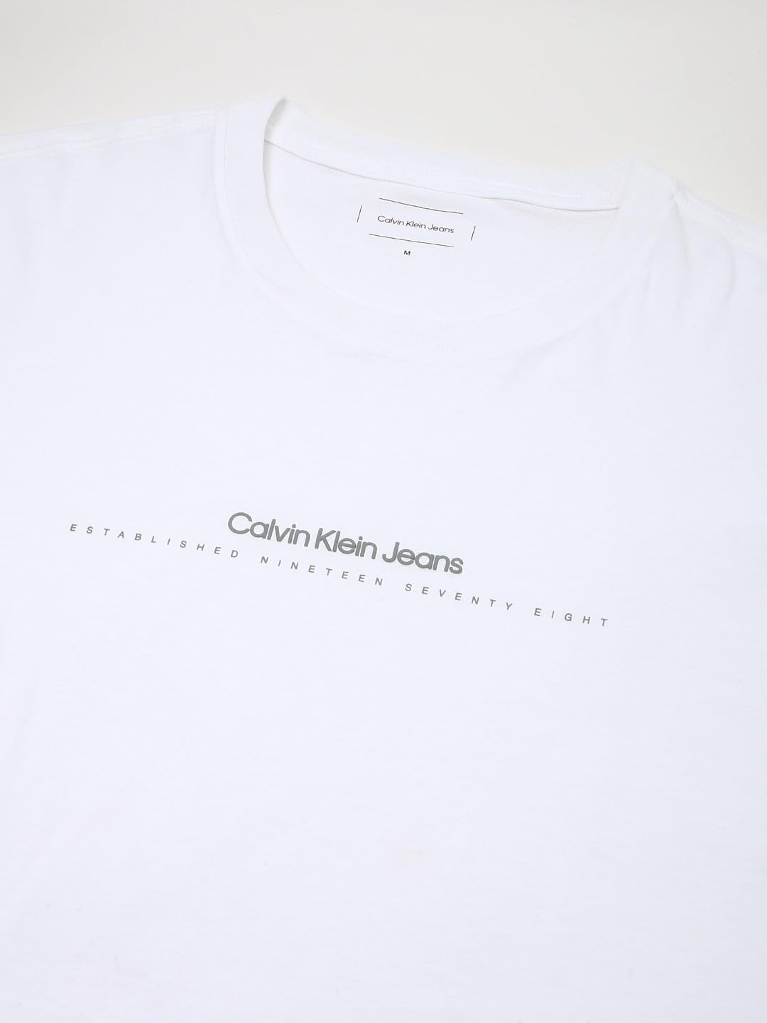 Calvin Klein Jeans Herren Badge Turn Up Sleeve Kurzarm Strickoberteile M Bright White, M Bright Whit