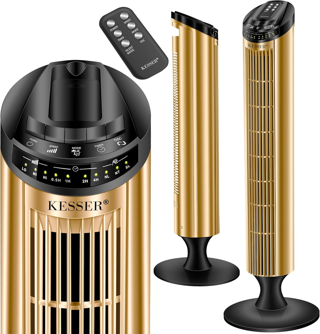 KESSER® Turmventilator mit Fernbedienung | 90° Oszillationswinkel | 3 Stufen | 90 cm |+ Timerfunktio