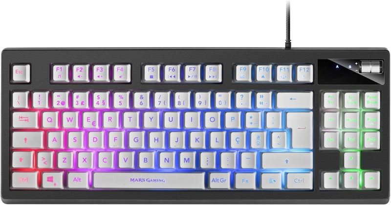 Mars Gaming MKAXWPT TKL H-Mech Kompakttastatur, RGB-Beleuchtung mit 9 Effekten, Gel-Handballenauflag