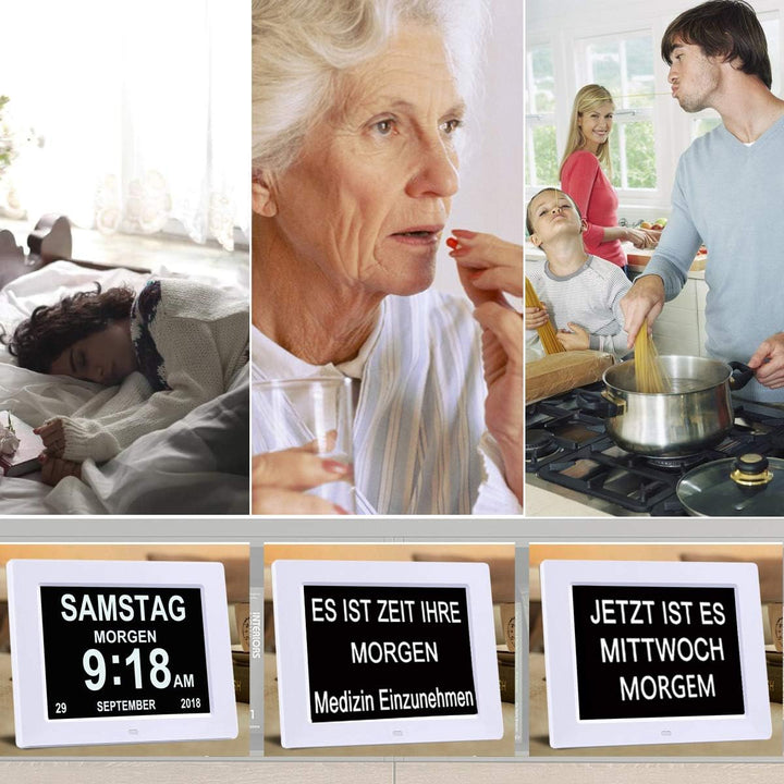 8 Zoll Digital Wecker, Digitaler Kalender Tag Uhr Für, Demenz, sehschwachen Gelesen Werden, Kinder,