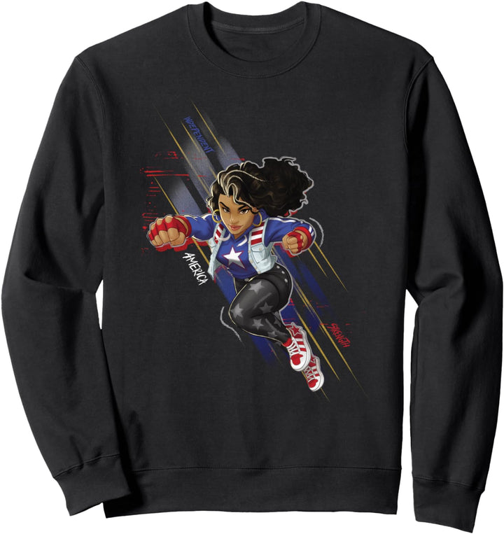Marvel Rising Secret Warriors America Chavez Action Portrait Sweatshirt