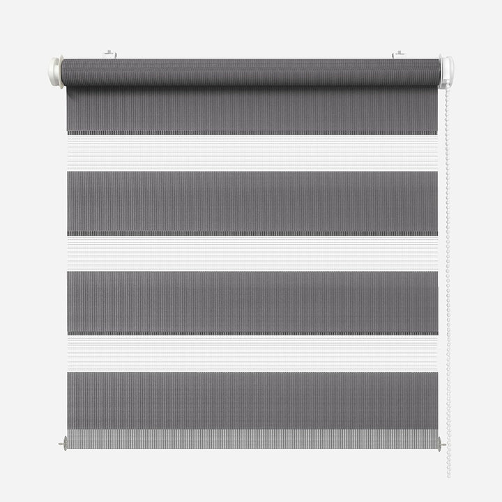 Rikmani Doppelrollo Fensterrollo ARD Duo-Rollo Klemmfixierung Zebrarollo Seitenzugrollo ohne Bohren,