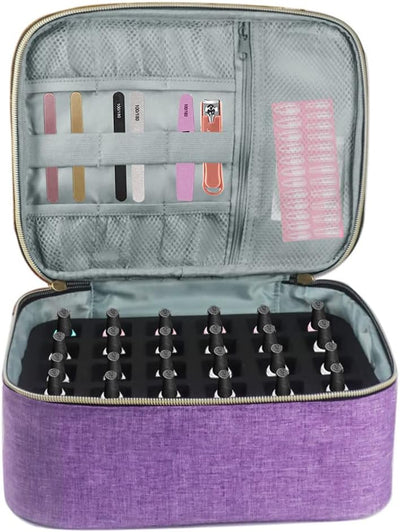 Hosoncovy Nagellack Organizer, abnehmbare 2 lagige Nagellack Aufbewahrungstasche, Nagellack Reise Tr