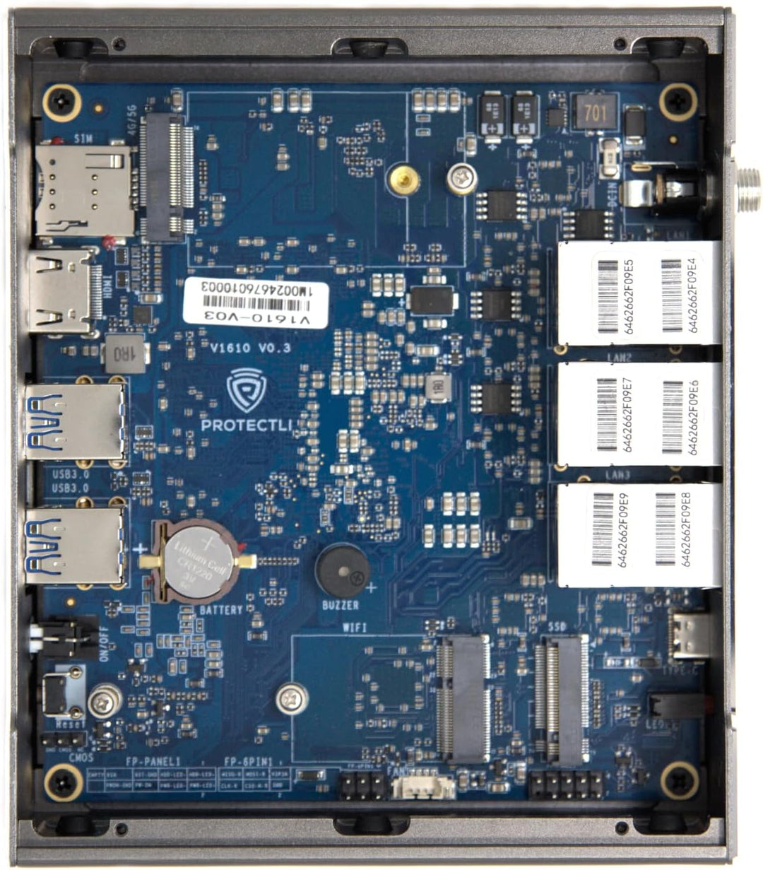 Protectli Vault V1610-6 Port, Micro Appliance/Mini PC - Intel N6005, 6X 2.5G NICs, 16GB LPDDR RAM on