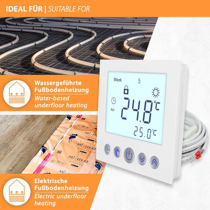 Digital Thermostat C16, Unterputz Regler Raumthermostat Thermostat für elektrische