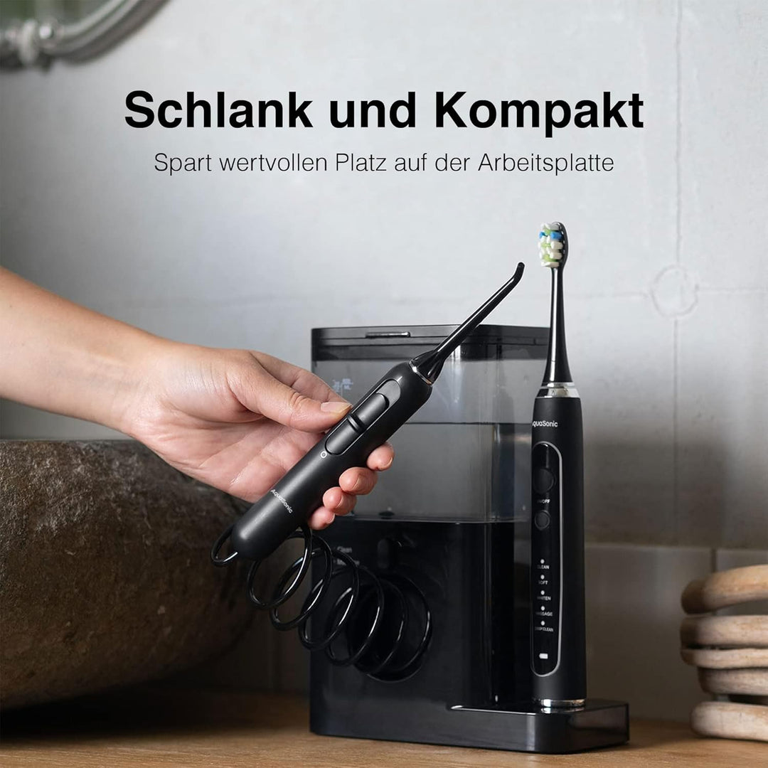 Aquasonic Home Dental Center PRO –Zähneputzen und Zahnseide leicht gemacht –Bürste und Zahnseide –el