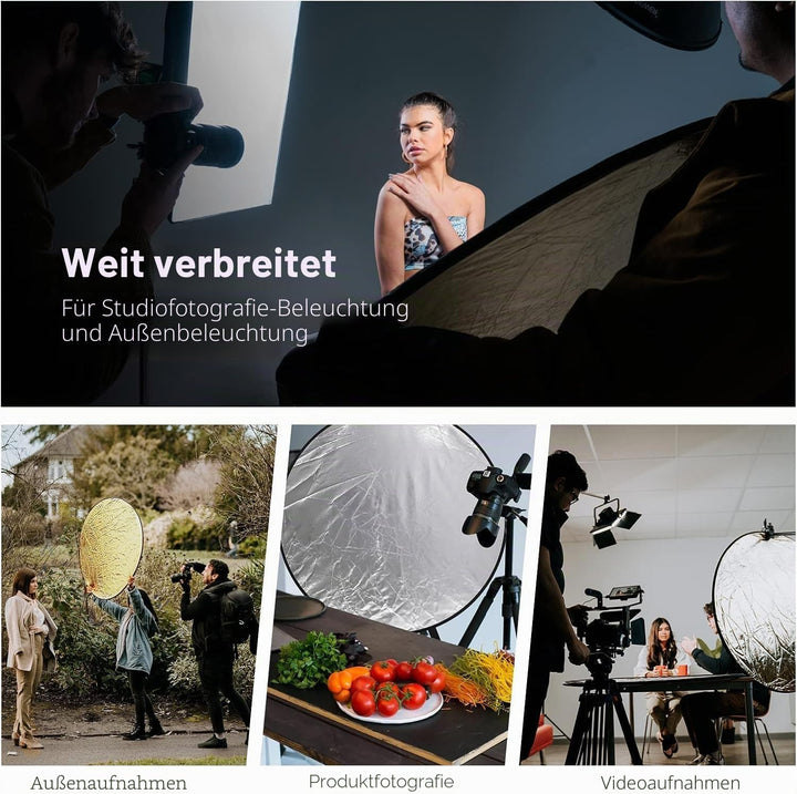NEEWER 110cm Lichtreflektor Lichtdiffusor 5 in 1 zusammenklappbare Multischeibe mit Tasche, durchsch