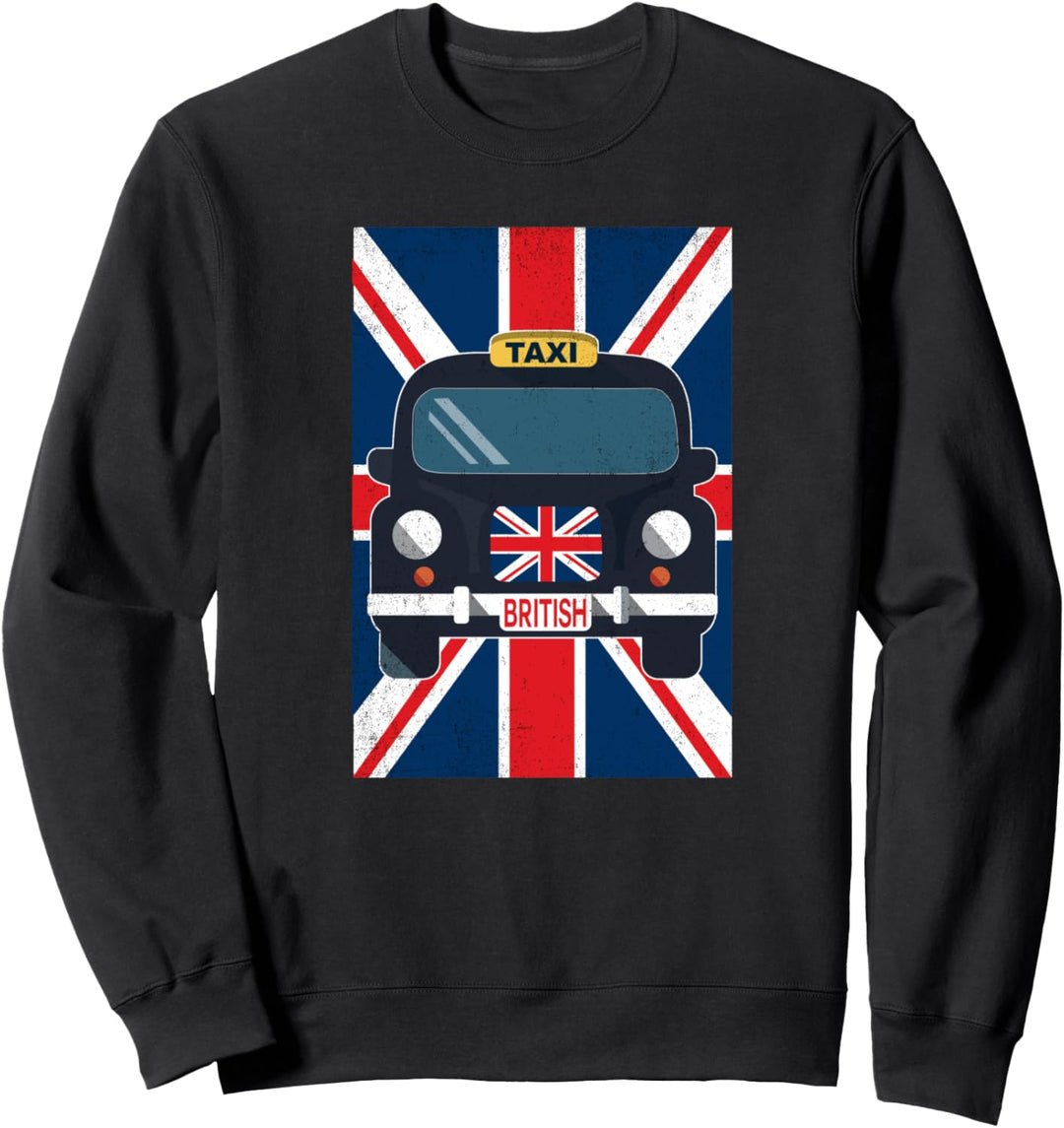Britische Flagge Taxi Vintage Black Cab UK London England Sweatshirt