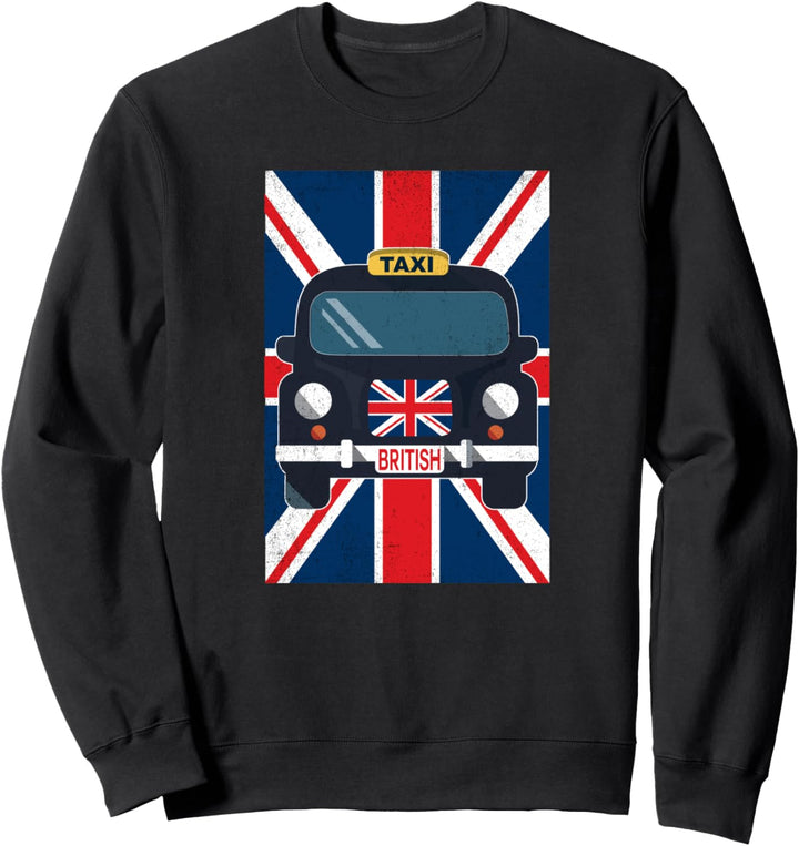 Britische Flagge Taxi Vintage Black Cab UK London England Sweatshirt