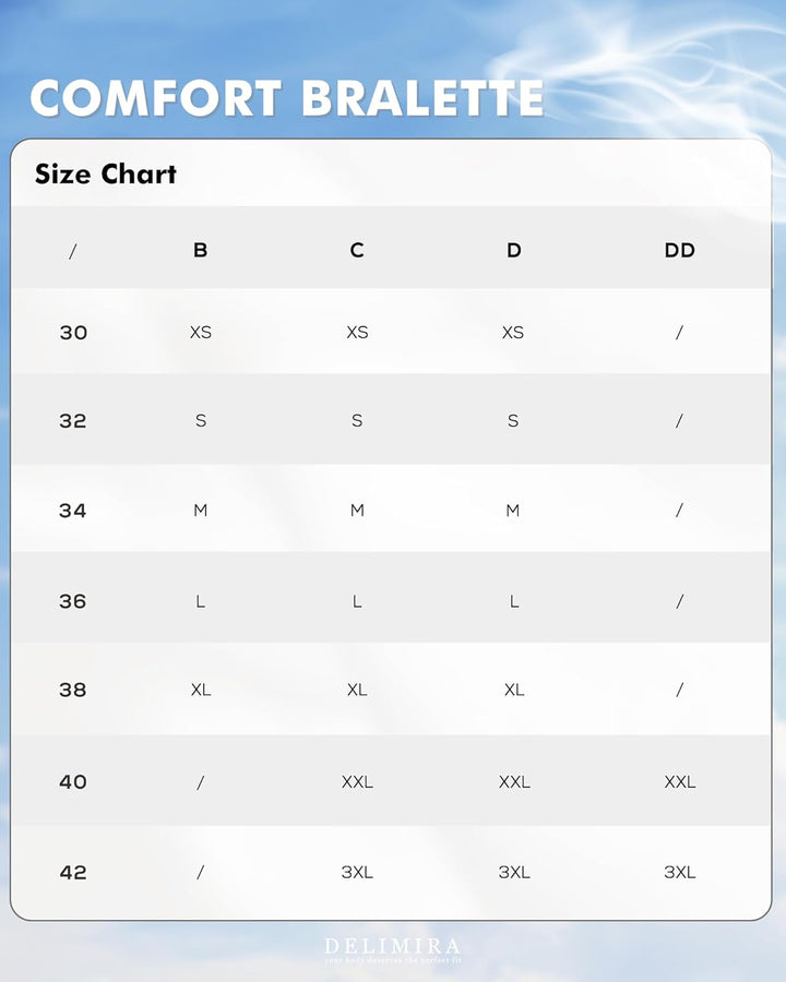 DELIMIRA Damen Bralette Tshirt BH ohne Bügel Grosse Grössen Nahtlos Soft BHS Komfort Ungefüttert