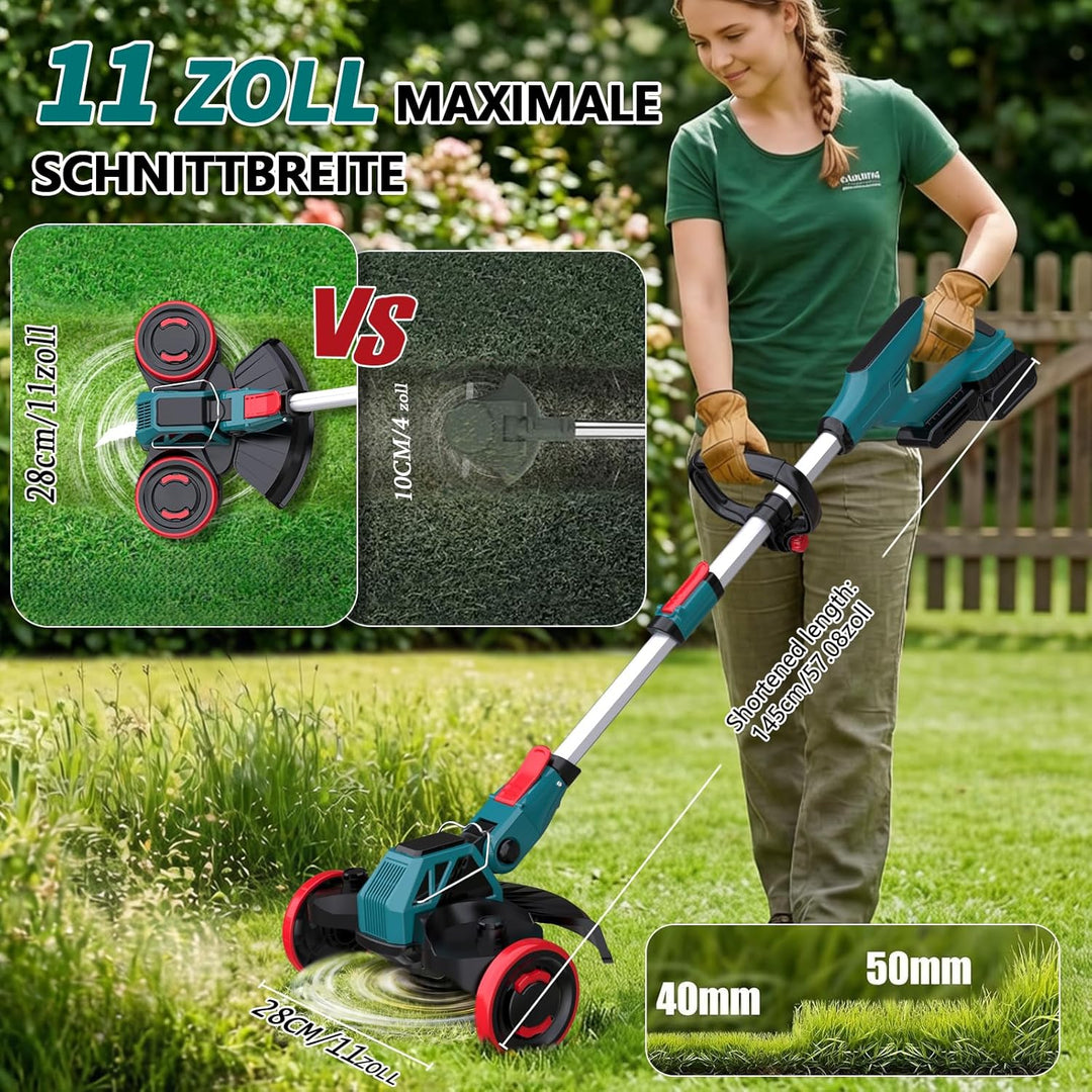 Akku Rasentrimmer für Makita-Akkus 3-in-1 Freischneider &amp; Kantenschneider | Rasentrimmer mit Unkraut