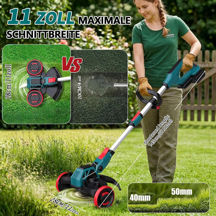 Akku Rasentrimmer für Makita-Akkus 3-in-1 Freischneider &amp; Kantenschneider | Rasentrimmer mit Unkraut
