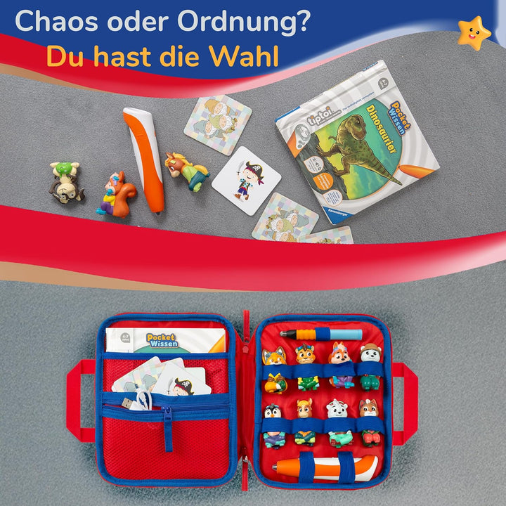 Tasche für Edurino &amp; Tonies Figuren im Paolo Pirat Design in Blau I Aufbewahrung für Edurino Stift,