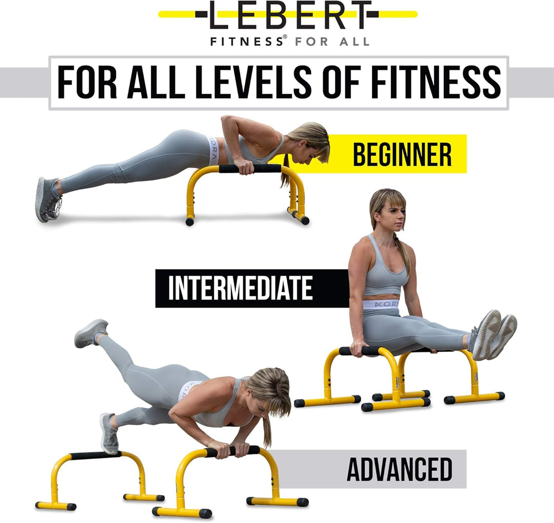 Lebert Fitness Parallettes - Calisthenics Equipment ✓ Dip Station ✓ Push Up Stand Bar ✓ Bodyweight E