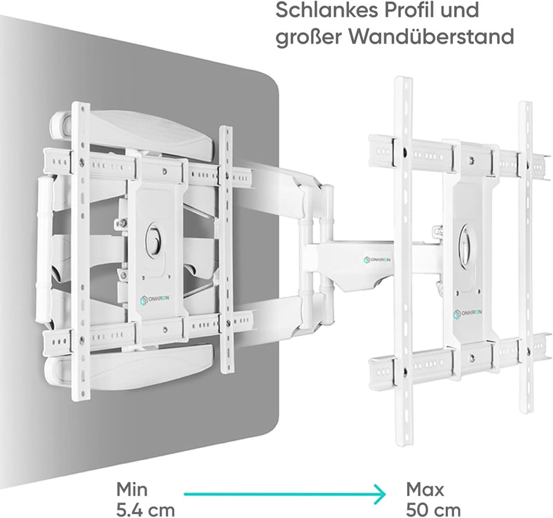 ONKRON Universal Fernsehhalterung Wand für 40-75 Zoll TV bis zu 45,5 kg - Halterung Fernseher Aufhän