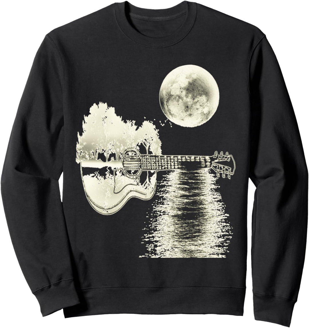 Akustikgitarre Nature Moon Gitarrenspieler Sweatshirt