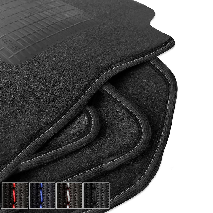 moto-MOLTICO Premium Auto Velours Autoteppiche Schwarz Automatten passend für Ford Fiesta V Fusion 2
