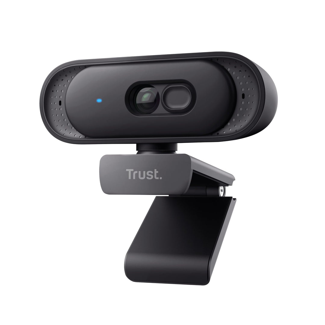 Trust Ovala 2K QHD Webcam mit Mikrofon und Blickschutzfilter, 75° Sichtfeld, USB-C/USB-A, Fester Fok