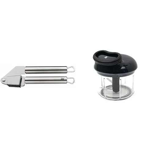 WMF Gourmet Gemüseschneider manuell mit Seilzug, 900ml &amp; Profi Plus Knoblauchpresse 17,5 cm, Cromarg