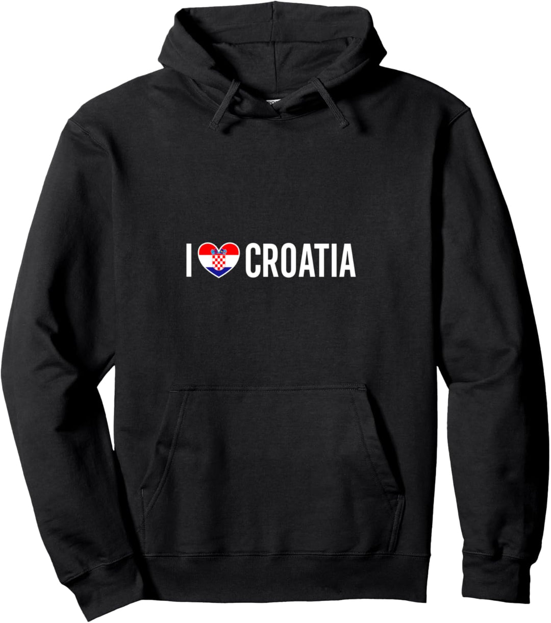 I love Croatia Herz Kroatien Flagge Fahne Balkan Zagreb Pullover Hoodie