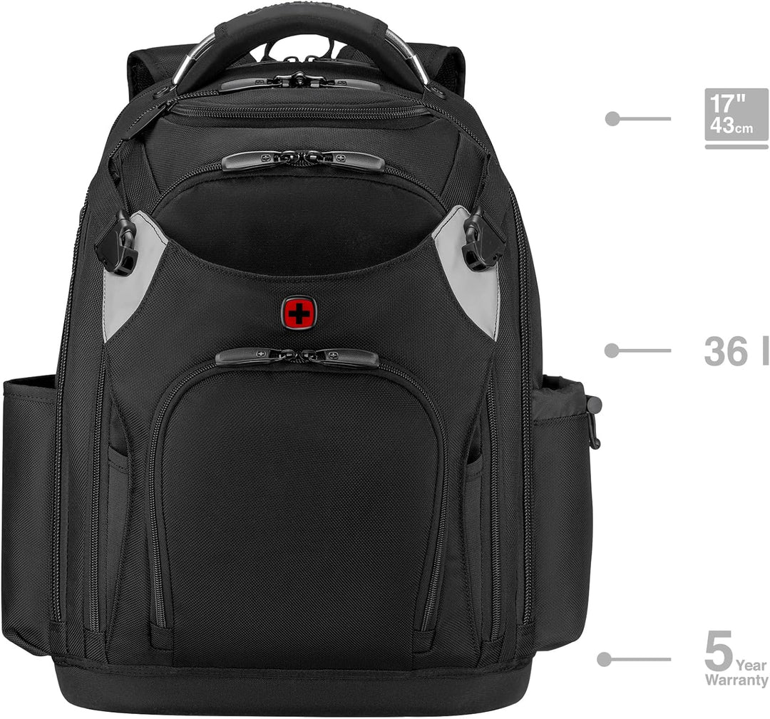 WENGER Tool Backpack Pro Werkzeugrucksack mit 17 Zoll Laptopfach, Arbeitsrucksack für Handwerker, He