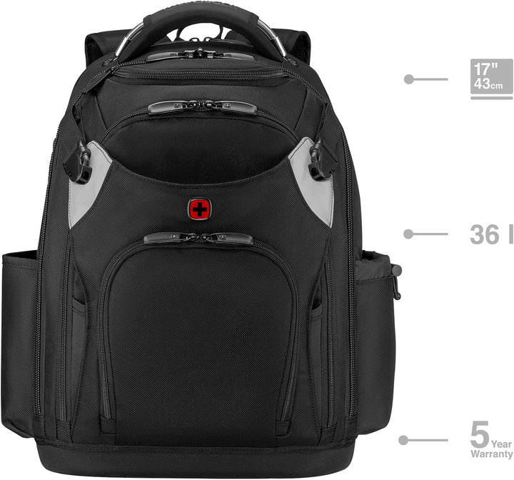 WENGER Tool Backpack Pro Werkzeugrucksack mit 17 Zoll Laptopfach, Arbeitsrucksack für Handwerker, He