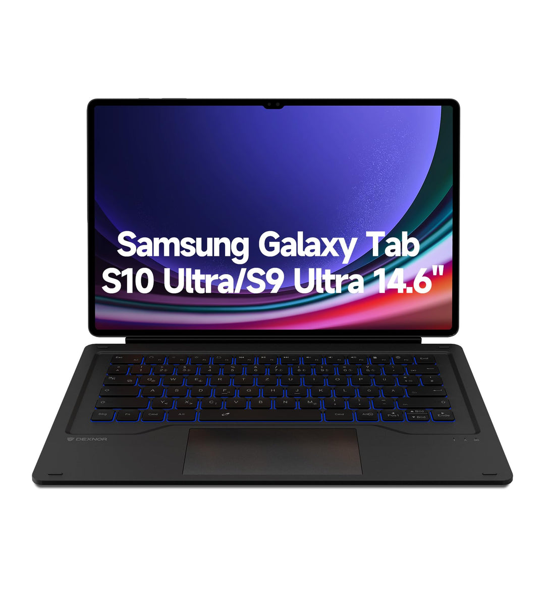 Dexnor Tastatur Hülle für Samsung Galaxy Tab S10 Ultra/S9 Ultra 14.6 Zoll, Book Cover Style Keyboard