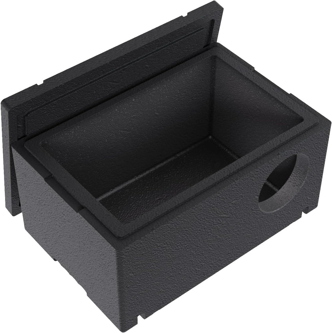 QLS Wetterfestes Katzenhaus aus Styropor – 60x40 cm isoliertes Schutzhäuschen Schwarz