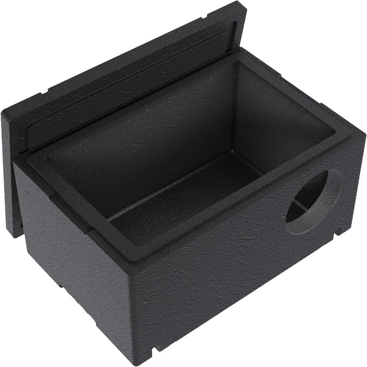 QLS Wetterfestes Katzenhaus aus Styropor – 60x40 cm isoliertes Schutzhäuschen Schwarz