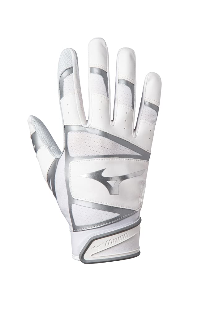 Mizuno Herren B-303 Schlaghandschuh XL weiss-silber, XL Weiss/Silber
