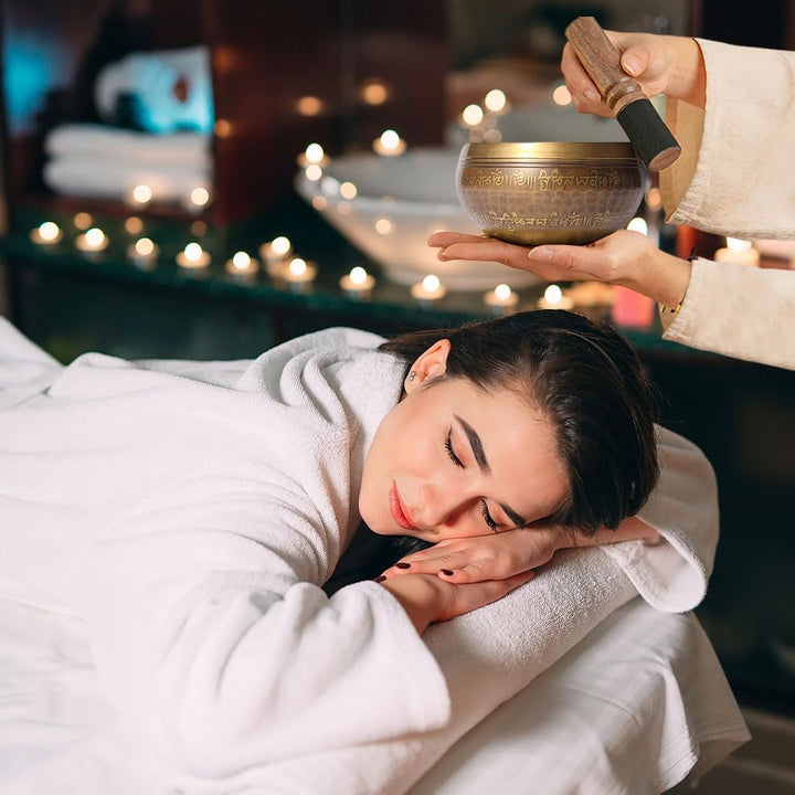 Tibetische Klangschale, Klangschalen Set, Singing Bowl Aus Tibet, Mit Schlägel, Klangschalenkissen U