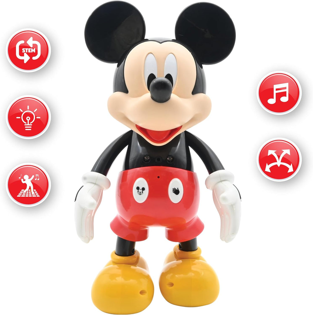 Lexibook MCH01i1 Disney – Roboter Mickey zweisprachig Französisch/Englisch, 100 Lernquiz, Lichteffek
