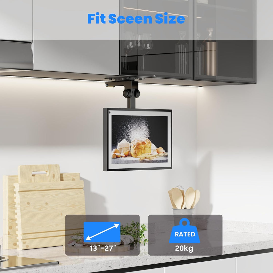 PureMounts TV Deckenhalterung für Fernseher, geeignet für 13-27 Zoll, klappbar, höhenverstellbar, sc