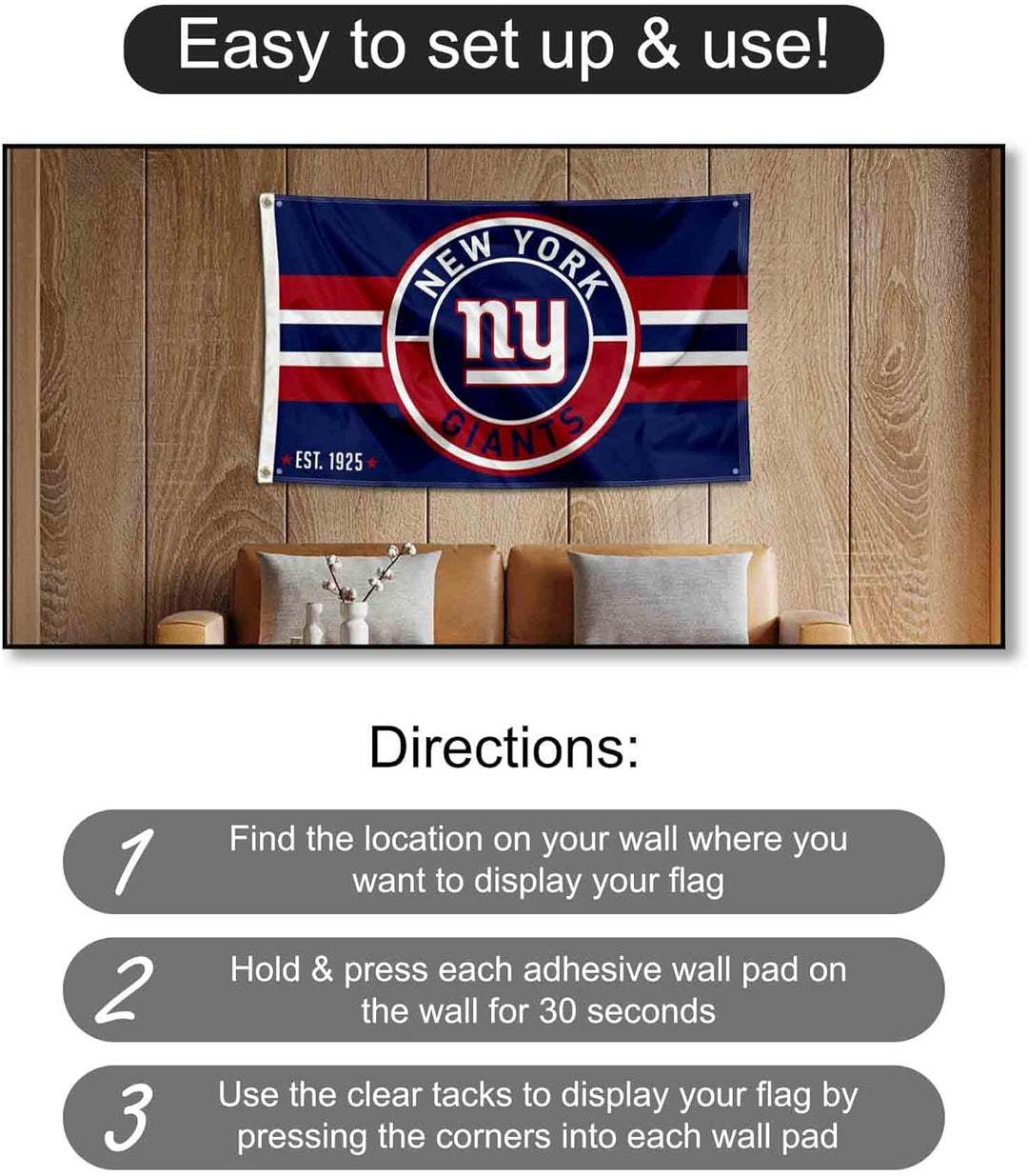 New York Giants Patch Banner und Tapisserie Wandaufkleber