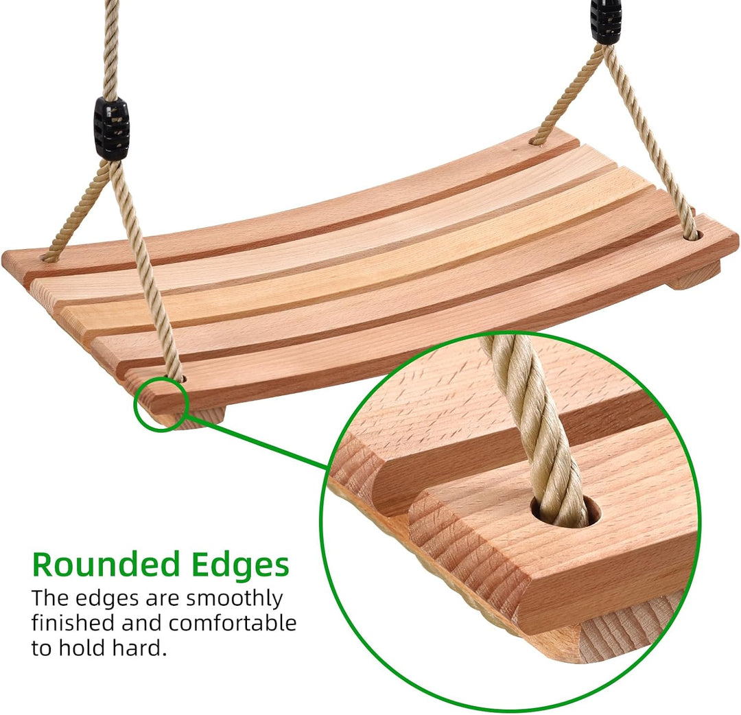 Holz Schaukelsitz, Garten Schaukel für Erwachsene Kinder Holz Schaukelsitz mit Einstellbares Seil bi