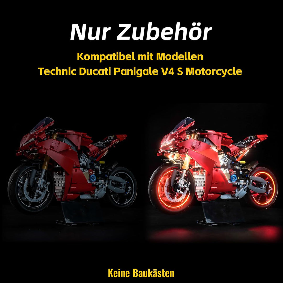 BrickBling Led Licht Set Kompatibel mit Lego Ducati Panigale V4 S Motorcycle 42202 (Kein Modell), De