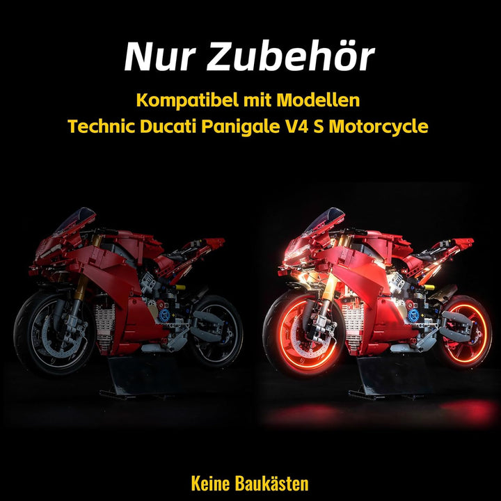 BrickBling Led Licht Set Kompatibel mit Lego Ducati Panigale V4 S Motorcycle 42202 (Kein Modell), De