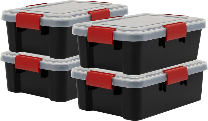 Iris Ohyama, Kunststoff-Aufbewahrungsbox, 10-Liter-Garage-Aufbewahrungsbox, 4er-Set, BPA-frei, AT-S,