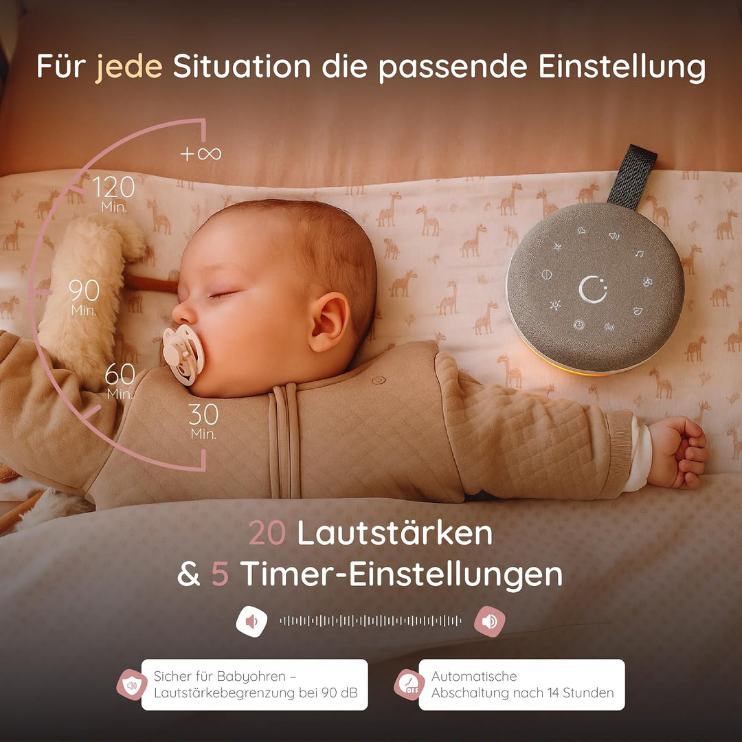 Numsy Move White Noise Machine - Einschlafhilfe Erwachsene und Baby | Weisses Rauschen, 40 Beruhigen