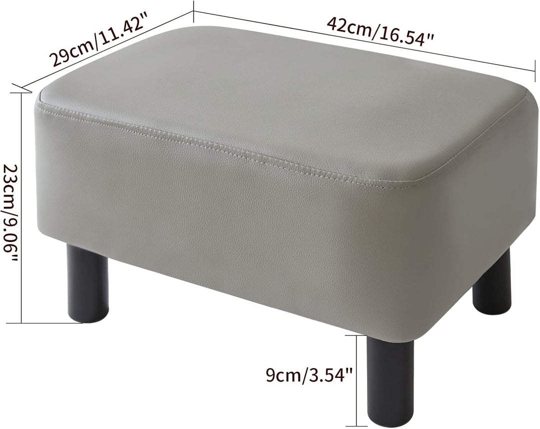 YMYNY Rechteckiger Fusshocker Sitzbank, 42 x 29 x 23 cm, Gepolsterter Hocker aus PU-Leder, mit Holzb