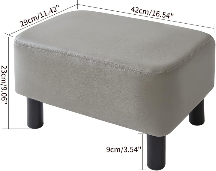YMYNY Rechteckiger Fusshocker Sitzbank, 42 x 29 x 23 cm, Gepolsterter Hocker aus PU-Leder, mit Holzb