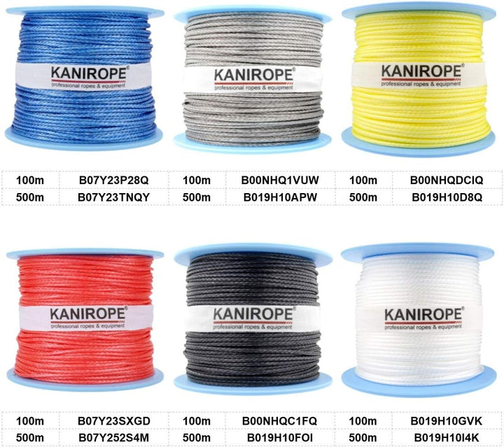 Kanirope® Dyneema Seil PRO 1mm 100m Gelb 12-fach geflochten SK78 verstreckt beschichtet, 100m Gelb