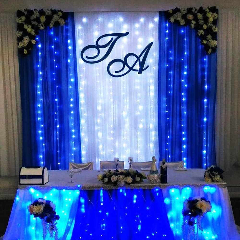 NSSONBEN 3m×3m Falten Freier Royal Blau Hintergrund Vorhang für Geburtstags Hochzeit, 2 Platten 1.5m