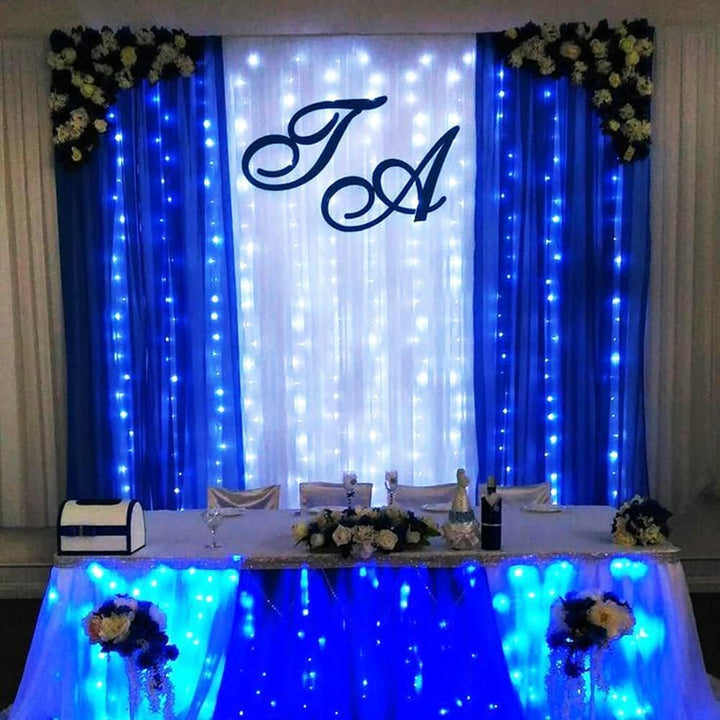 NSSONBEN 3m×3m Falten Freier Royal Blau Hintergrund Vorhang für Geburtstags Hochzeit, 2 Platten 1.5m