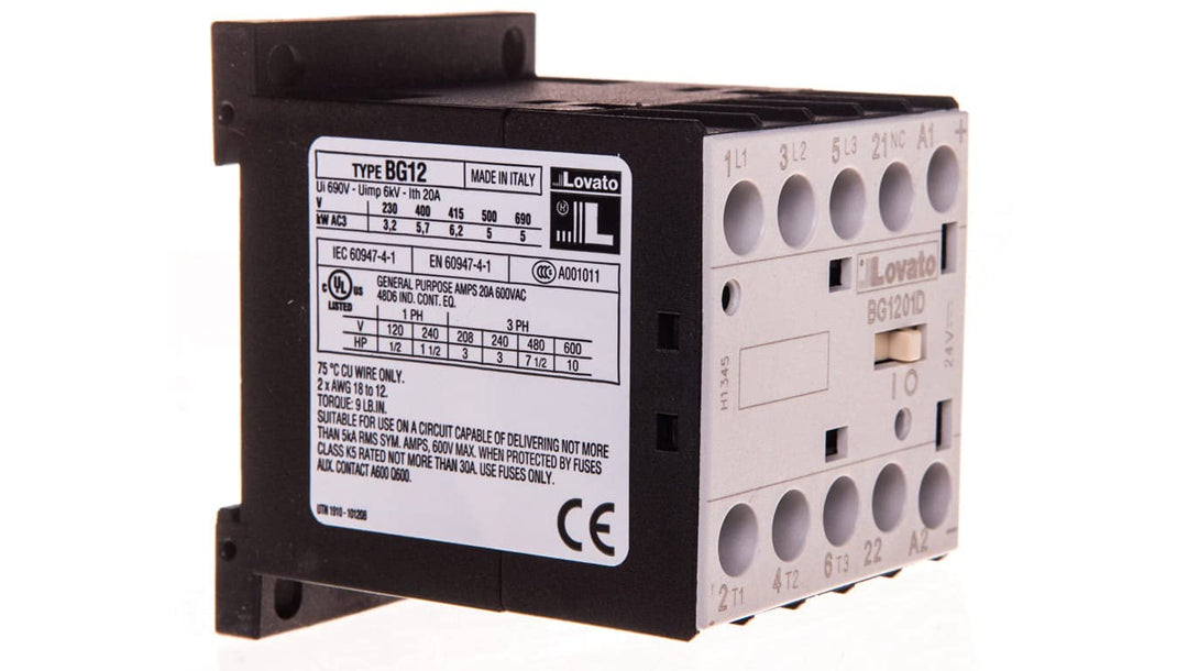 Lovato - Mini-Kontaktgerät AC3 12A BG1201D 24vdc