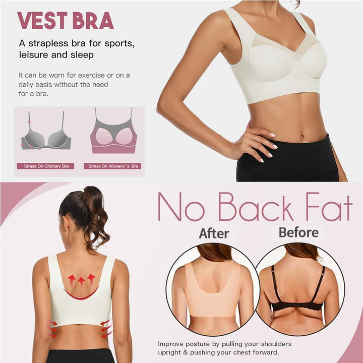 WOWENY BH Damen Ohne Bügel Schlaf Bustier Tops Spitze Bralette Bügelloser Klassischer T Shirt BH Sch