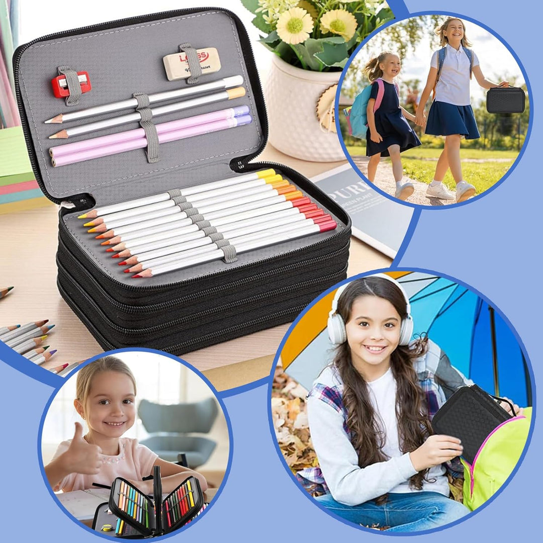 Federmäppchen Grosse 72 Slots Federmappe für Schule Studenten, Arbeit, Office Pen Organizer Holder S