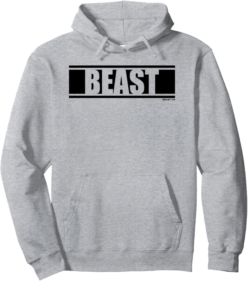 Beast schwarze Farbe Fitness Gym Motivation Sprüche weisses Pullover Hoodie